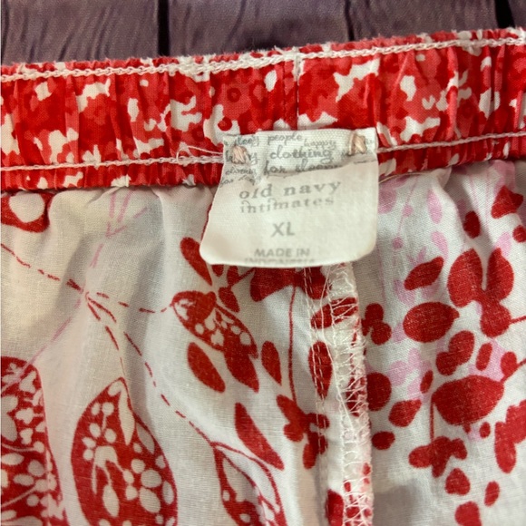 Old Navy Pink Red White Flower Cotton Cozy Cottagecore Lounge Pajama Pant XL - Picture 4 of 8
